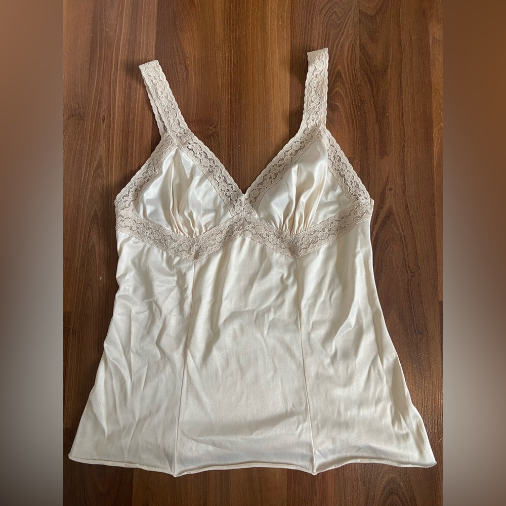 Beautiful Vintage Cream Lace Slip Top Cami